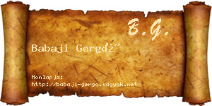 Babaji Gergő névjegykártya